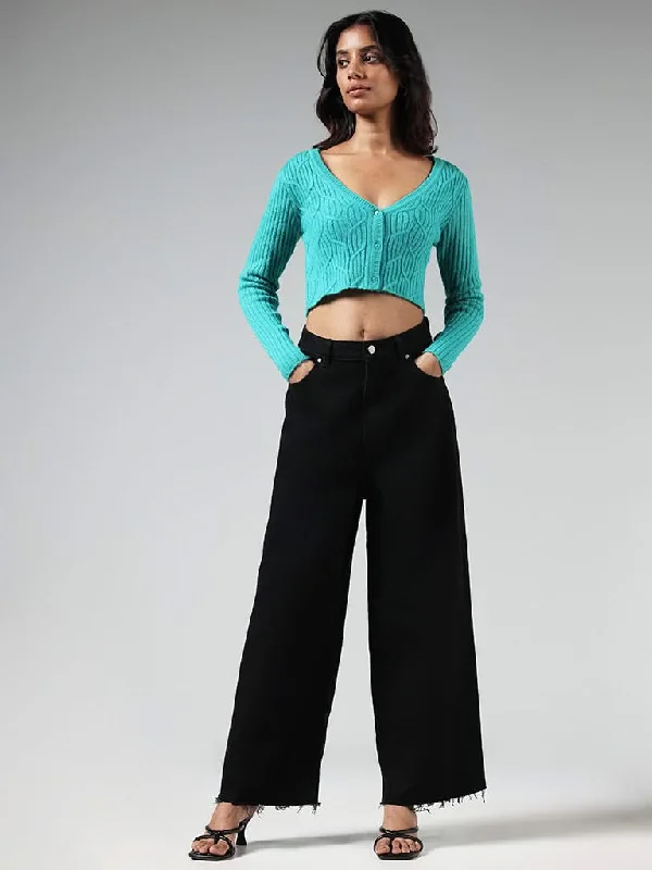 Women's striped business pants Bootcut women jeans to complement various shoe styles Nuon Blue Knitted Crop Sweater Women's striped business pants Bootcut women jeans to complement various shoe styles Nuon Blue Knitted Crop Sweater