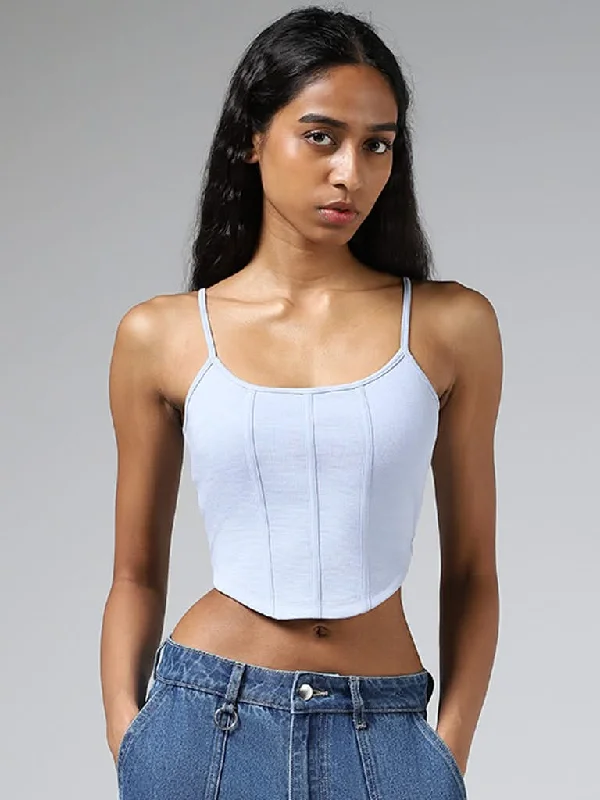 Women's high - waisted yoga pants Skinny women jeans with a form - fitting design Nuon Light Blue Sleeveless Corset Top Women's high - waisted yoga pants Skinny women jeans with a form - fitting design Nuon Light Blue Sleeveless Corset Top