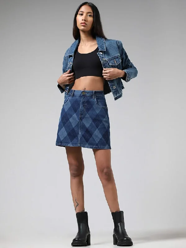 Women's senior - friendly lounge pants Embroidered women jeans with intricate patterns Nuon Mid Blue Printed Mini Denim Skirt Women's senior - friendly lounge pants Embroidered women jeans with intricate patterns Nuon Mid Blue Printed Mini Denim Skirt