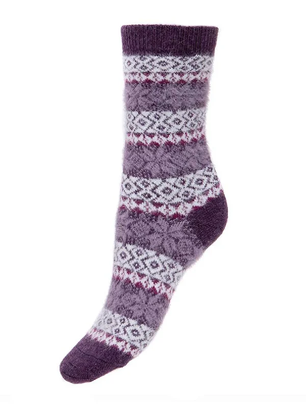metallic - finish women tights for a glamorous lookPurple Patterned Wool Blend Socks