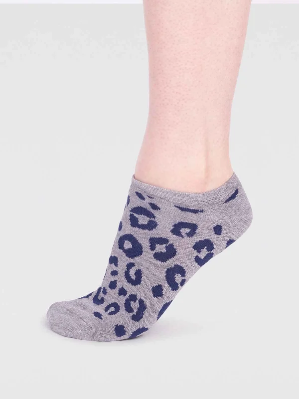 Women's mesh - paneled athletic socks for ventilationReese Bamboo Leopard Print Trainer Socks - Grey Marle Women's mesh - paneled athletic socks for ventilationReese Bamboo Leopard Print Trainer Socks - Grey Marle