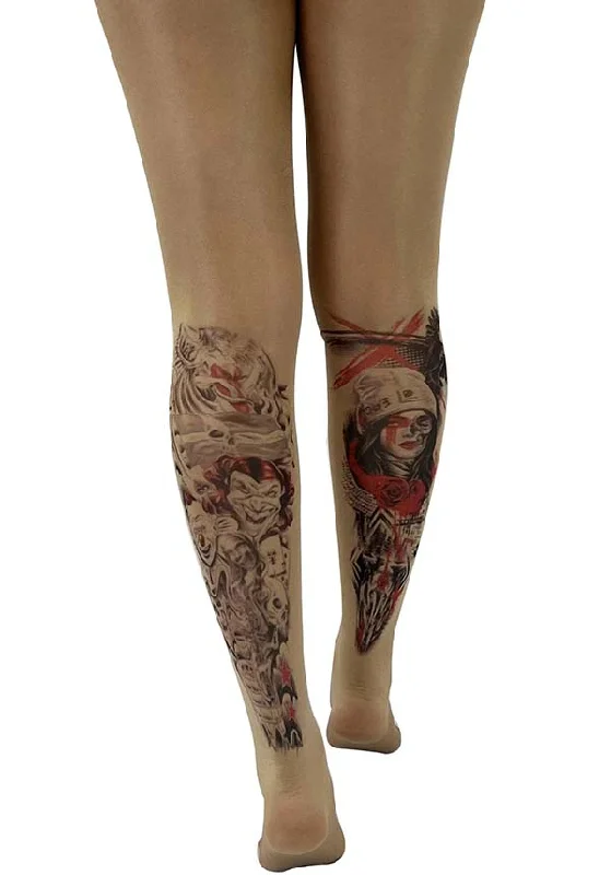high - waisted women tights for tummy controlStreet Art Tattoo Printed | TIGHTS*