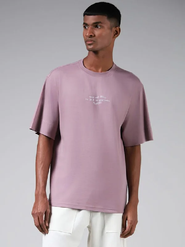 Women's ruffled hem dress pants Cargo women jeans with multiple pockets for added functionality Studiofit Mauve Typographic Printed Cotton Blend Relaxed-Fit T-Shirt Women's ruffled hem dress pants Cargo women jeans with multiple pockets for added functionality Studiofit Mauve Typographic Printed Cotton Blend Relaxed-Fit T-Shirt