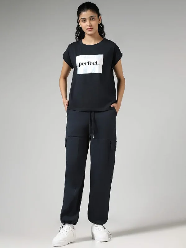 Women's polka - dot dressy pants Distressed women jeans for a trendy and edgy look Studiofit Solid Blue Cotton Track Pants Women's polka - dot dressy pants Distressed women jeans for a trendy and edgy look Studiofit Solid Blue Cotton Track Pants