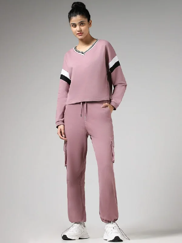 Women's cotton jogger pants Acid - wash women jeans with a retro finish Studiofit Solid Pink Cotton Track Pants Women's cotton jogger pants Acid - wash women jeans with a retro finish Studiofit Solid Pink Cotton Track Pants