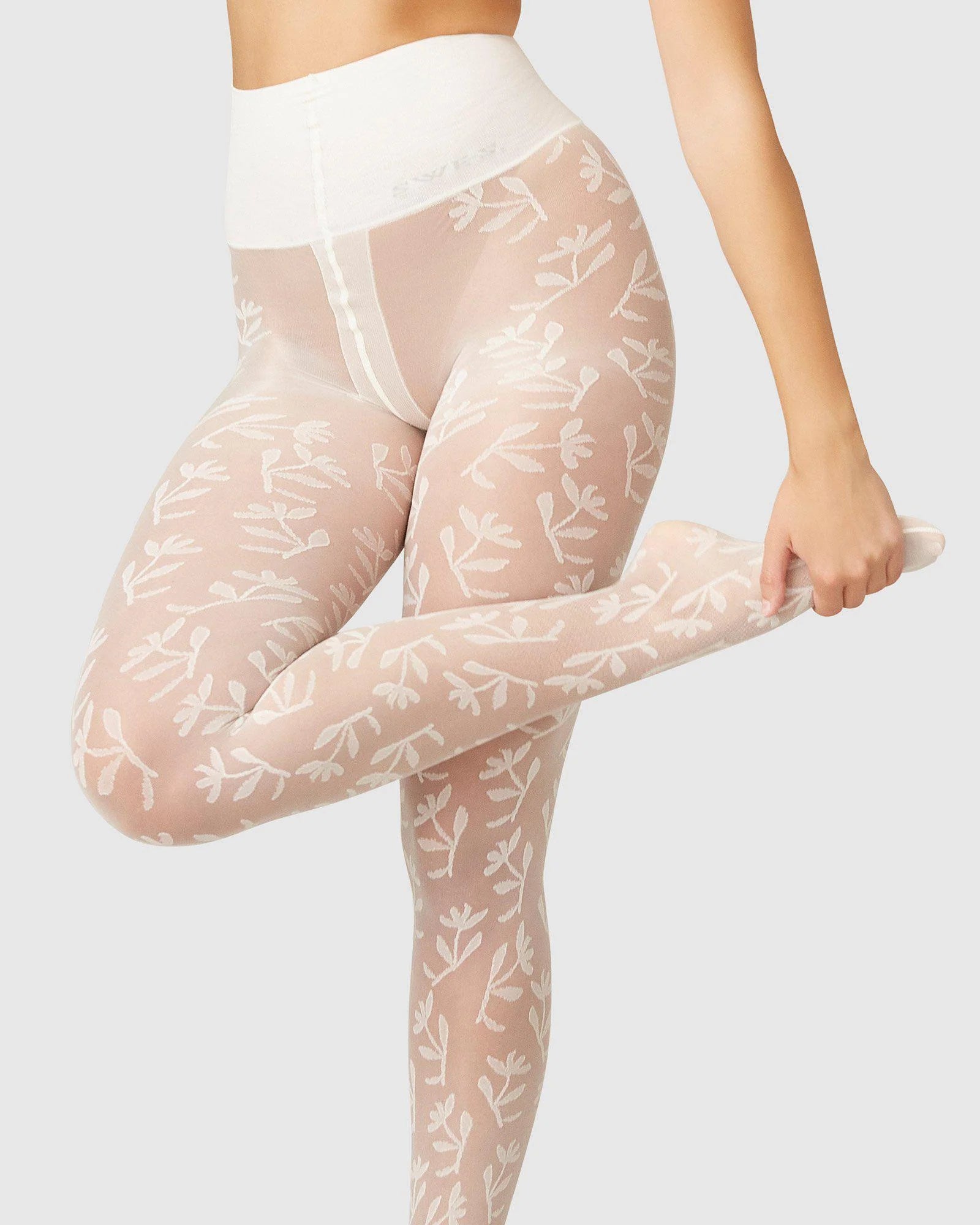 Children's cartoon character stockingsSwedish Stockings - Flora Flower Tights in Ivory Children's cartoon character stockingsSwedish Stockings - Flora Flower Tights in Ivory