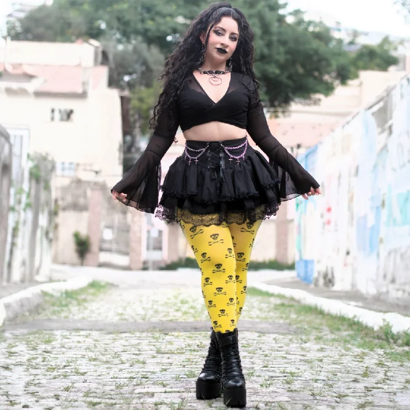 women tights with a control top for shapingSkullz - Toxic