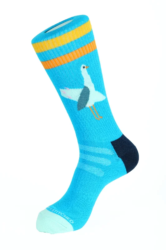 Polka dot women's cotton knee - high socks​SEAGULL SURFING MASCOT ATHLETIC SOCKS