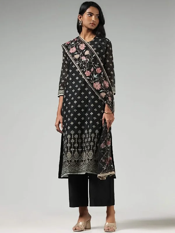 Women's pleated office pants Dark - wash women jeans for a sophisticated and slimming effect Vark Black Printed Cotton Blend Kurta with Palazzos and Dupatta Women's pleated office pants Dark - wash women jeans for a sophisticated and slimming effect Vark Black Printed Cotton Blend Kurta with Palazzos and Dupatta