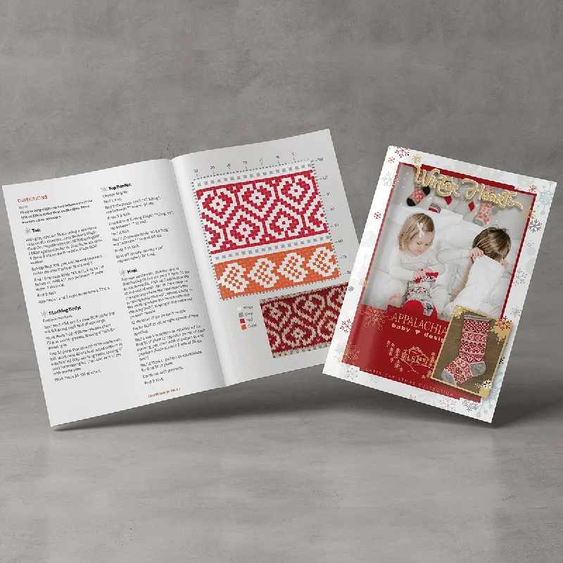 Embroidered stockings with delicate designsWinter Hearts Christmas Stocking Pattern Booklet Embroidered stockings with delicate designsWinter Hearts Christmas Stocking Pattern Booklet