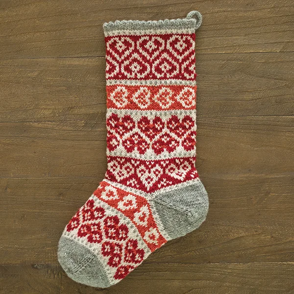 Metallic - threaded party stockings​Winter Hearts Christmas Stocking Kit