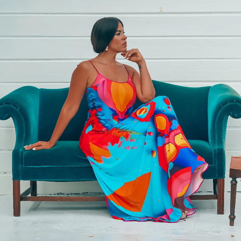 Maxi dresses with a belted empire waist for a more defined and flattering silhouette"Around The World" Amelia Maxi Dress, Carnaval Maxi dresses with a belted empire waist for a more defined and flattering silhouette"Around The World" Amelia Maxi Dress, Carnaval