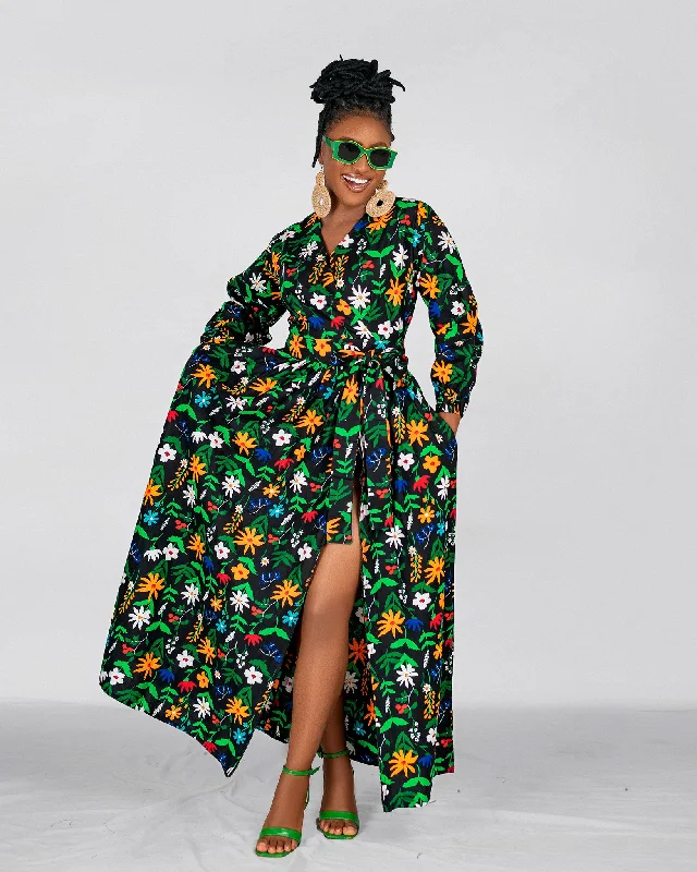 Maxi dresses with a keyhole back for a sexy detailBelinda Ankara Maxi Dress | Green Multicolor African Floral Print Maxi dresses with a keyhole back for a sexy detailBelinda Ankara Maxi Dress | Green Multicolor African Floral Print