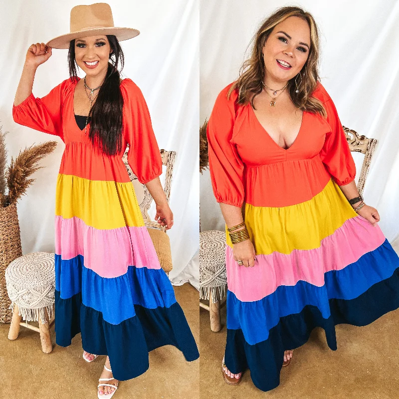 Maxi dresses with tassel accents for a fun and lively touchCoral Reef V Neck Striped Maxi Dress in Coral Orange Mix Maxi dresses with tassel accents for a fun and lively touchCoral Reef V Neck Striped Maxi Dress in Coral Orange Mix