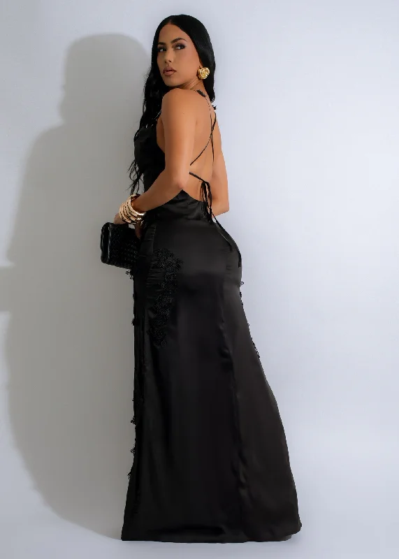 Maxi dresses with an asymmetric hem for a fashion - forward and eye - catching designCrimson Embrace Satin Maxi Dress Black Maxi dresses with an asymmetric hem for a fashion - forward and eye - catching designCrimson Embrace Satin Maxi Dress Black