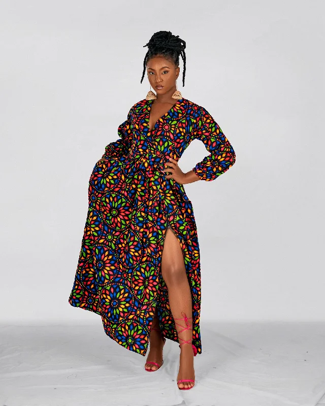 Floral print maxi dresses for summer garden partiesDidi Ankara Maxi Dress | Brown Multicolor African Floral Print Floral print maxi dresses for summer garden partiesDidi Ankara Maxi Dress | Brown Multicolor African Floral Print