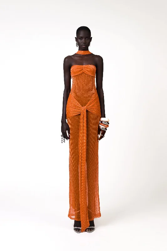 Maxi dresses with cut - out details on the sides for a modern edgeKesca Dress - Orange Maxi dresses with cut - out details on the sides for a modern edgeKesca Dress - Orange