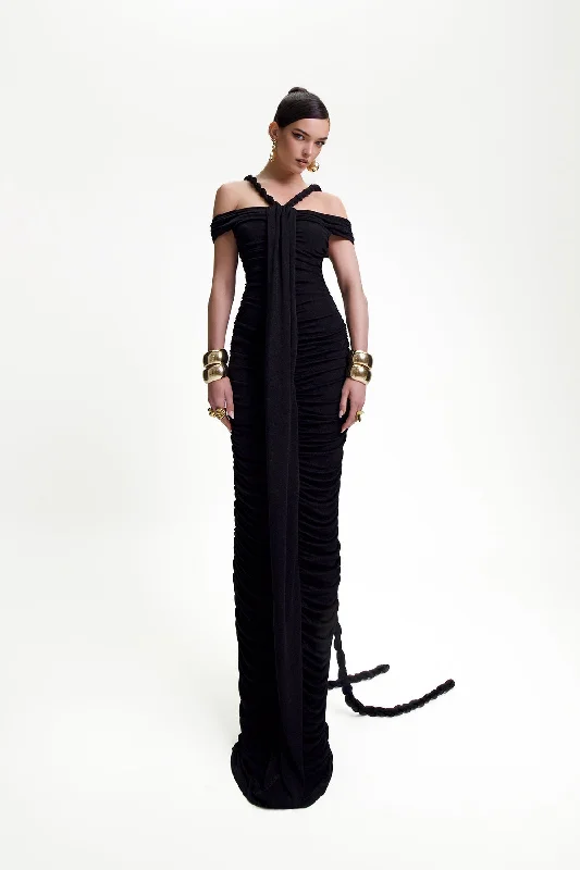Printed maxi dresses with abstract patterns for an artistic lookKorro Dress - Black Printed maxi dresses with abstract patterns for an artistic lookKorro Dress - Black