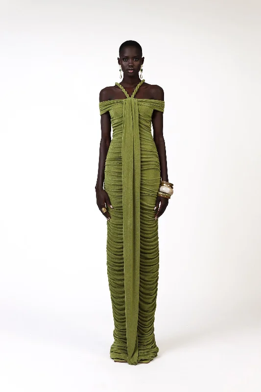 Maxi dresses with a criss - cross back for a flirty and unique detailKorro Dress - Green Maxi dresses with a criss - cross back for a flirty and unique detailKorro Dress - Green