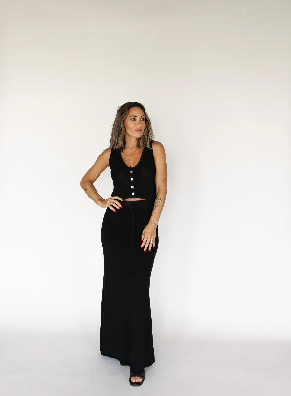 Linen maxi dresses for a breathable and lightweight summer optionLexi Knit Maxi Skirt - Black - Final Sale Linen maxi dresses for a breathable and lightweight summer optionLexi Knit Maxi Skirt - Black - Final Sale