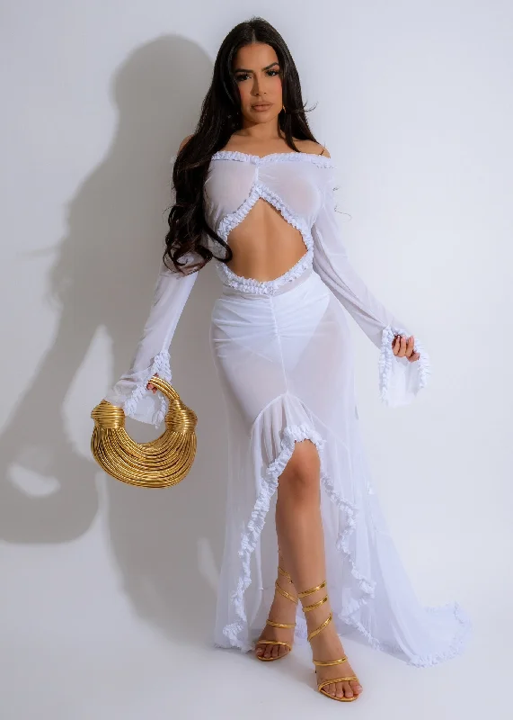 Maxi dresses with polka dot prints for a playful styleMake Me Crazy Mesh Maxi Dress White Maxi dresses with polka dot prints for a playful styleMake Me Crazy Mesh Maxi Dress White