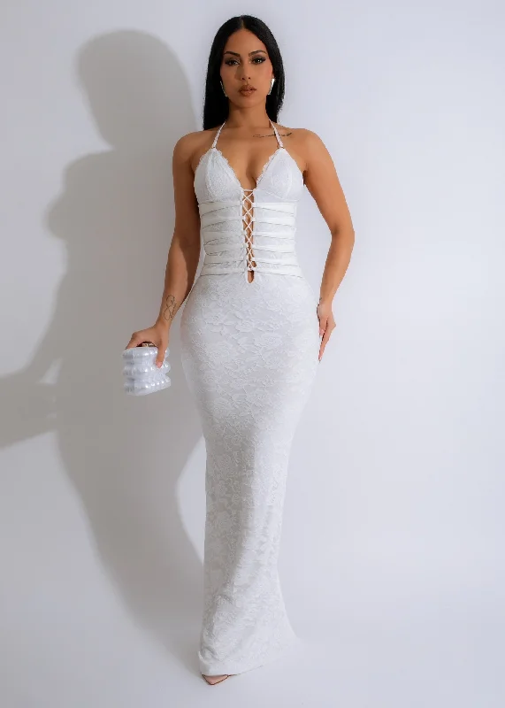 Maxi dresses with geometric prints for a contemporary aestheticNight Life Lace Maxi Dress White Maxi dresses with geometric prints for a contemporary aestheticNight Life Lace Maxi Dress White