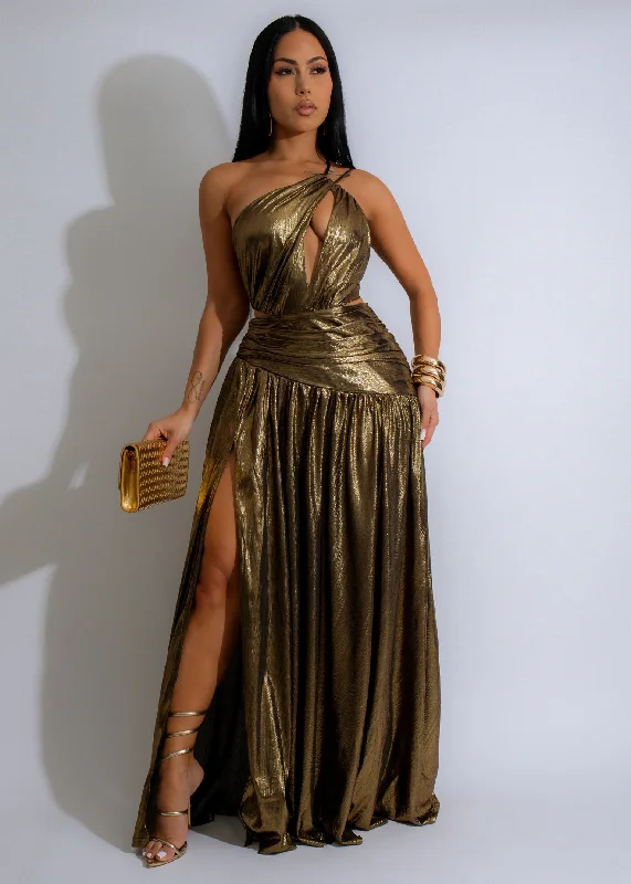 Maxi dresses with a button - down front for a classic lookNocturnal Elegance Maxi Dress Gold Maxi dresses with a button - down front for a classic lookNocturnal Elegance Maxi Dress Gold