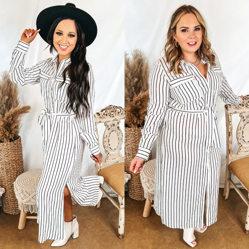 Maxi dresses with an empire waist for a flattering fit on all body typesDreaming of You Striped Button Up Maxi Dress in White Maxi dresses with an empire waist for a flattering fit on all body typesDreaming of You Striped Button Up Maxi Dress in White