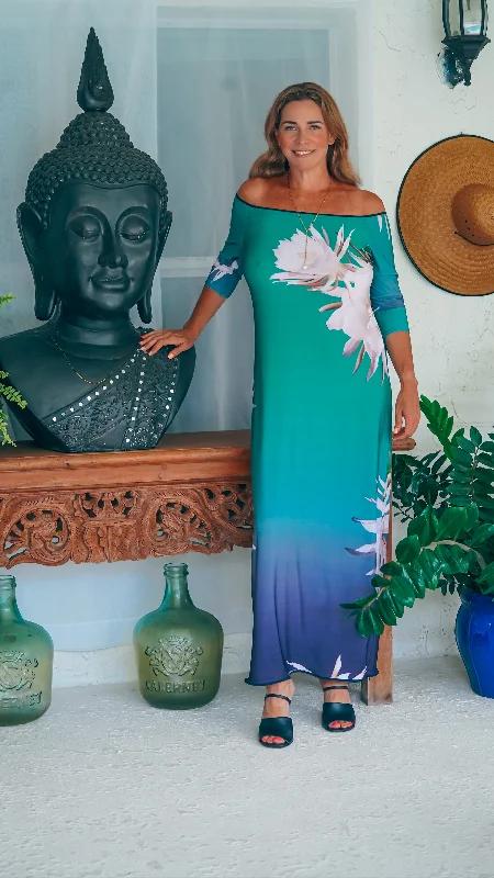 Maxi dresses with a belted empire waist for a more defined and flattering silhouette"Summer Blooms" Valeria Long Dress, Dama de La Noche Maxi dresses with a belted empire waist for a more defined and flattering silhouette"Summer Blooms" Valeria Long Dress, Dama de La Noche