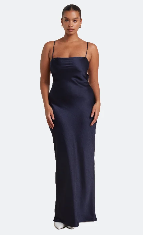 Maxi dresses with cut - out details on the sides for a modern edgeTHE DREAMER TIE DRESS - INK Maxi dresses with cut - out details on the sides for a modern edgeTHE DREAMER TIE DRESS - INK