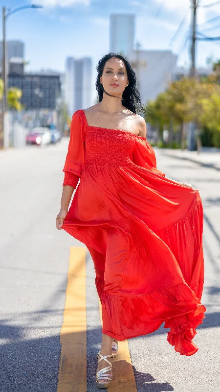 Maxi dresses with a wrap - around style for a customizable fit"Universe Awaits" Genesis Maxi Dress, Granada Red Maxi dresses with a wrap - around style for a customizable fit"Universe Awaits" Genesis Maxi Dress, Granada Red