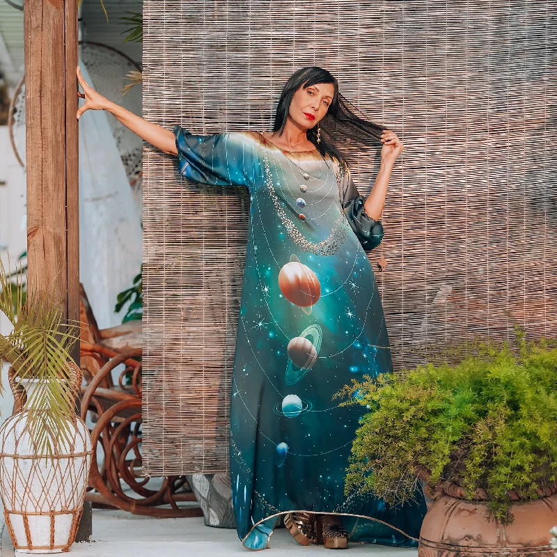 Maxi dresses with side slits for a touch of allure"Universe Awaits" Serenity Maxi, in Solar System Maxi dresses with side slits for a touch of allure"Universe Awaits" Serenity Maxi, in Solar System