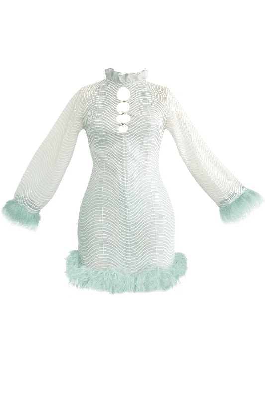 Mini dresses with V - necklines for a flattering shapeAva Sheath Flutter Sleeved Lace Mini Dress Mini dresses with V - necklines for a flattering shapeAva Sheath Flutter Sleeved Lace Mini Dress
