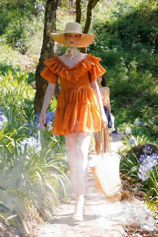Mini dresses with cut - out details for a trendy lookDahlia Tent Ruffled Voile Mini Dress Mini dresses with cut - out details for a trendy lookDahlia Tent Ruffled Voile Mini Dress