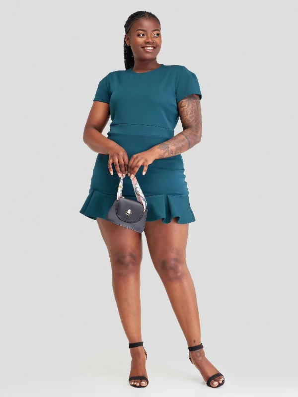 Mini dresses with V - necklines for a flattering shapeJem Africa Kamene Mini Dress - Teal Mini dresses with V - necklines for a flattering shapeJem Africa Kamene Mini Dress - Teal