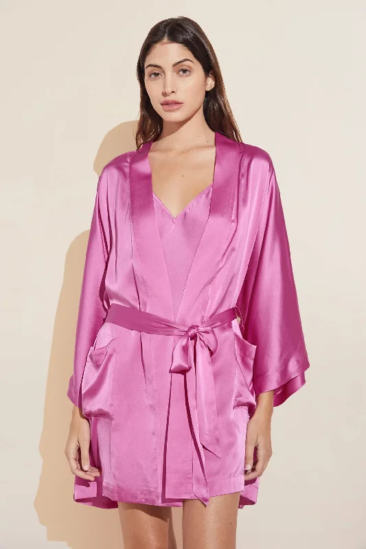 lightweight women robes for summer useInez Washable Silk Short Robe