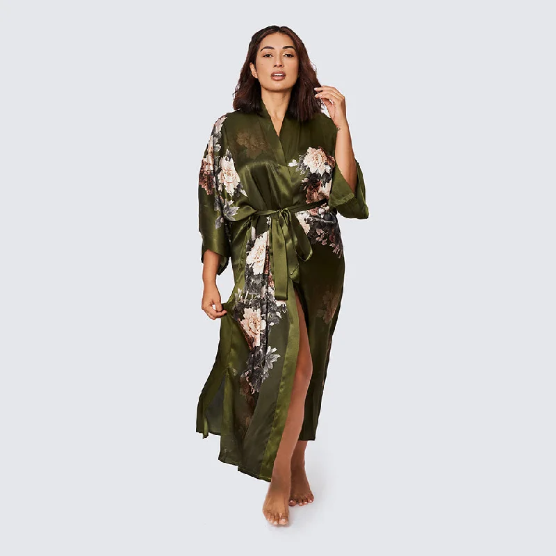 women robes with a vintage - inspired patternSilk Keina Long Kimono Robe (Plus Size) women robes with a vintage - inspired patternSilk Keina Long Kimono Robe (Plus Size)